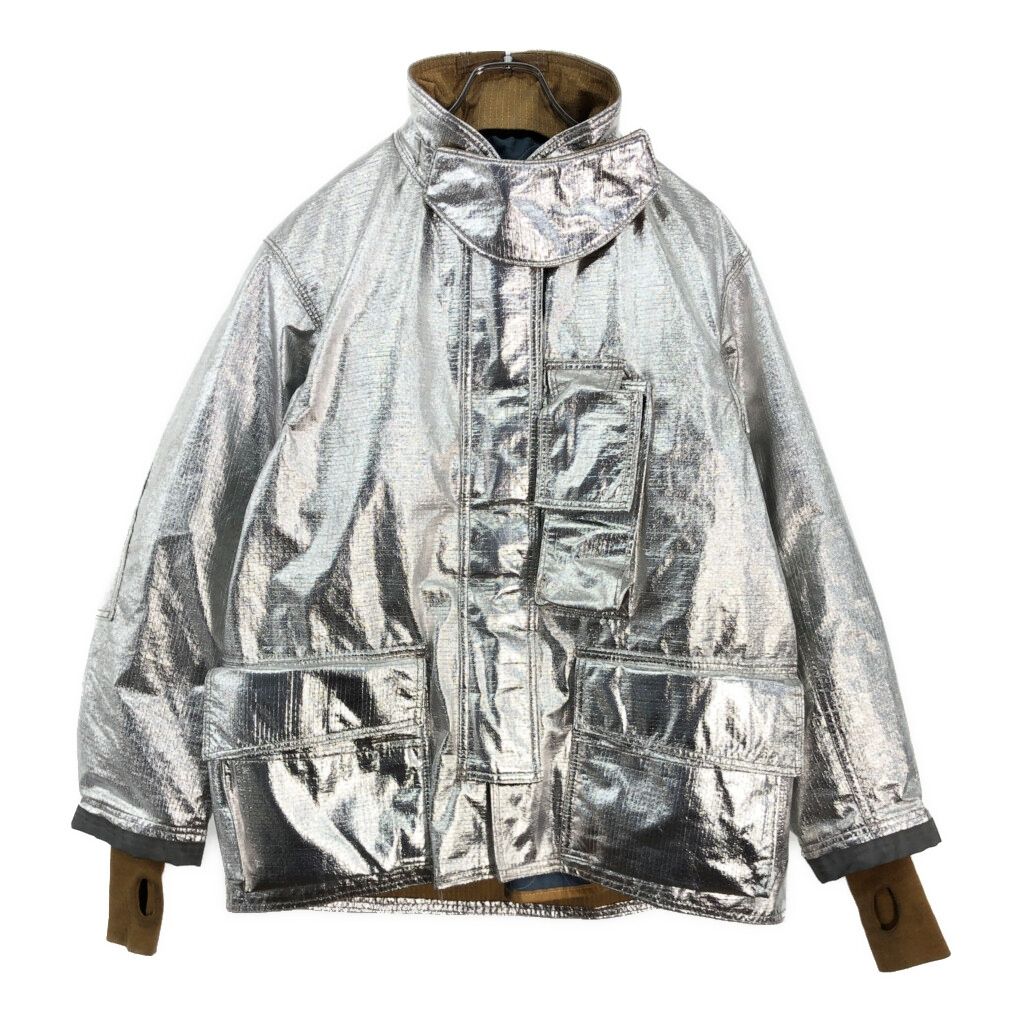 Globe Firefighter Suits アメリカ消防服 ワークジャケット シルバー メンズ 42 古着 V5891