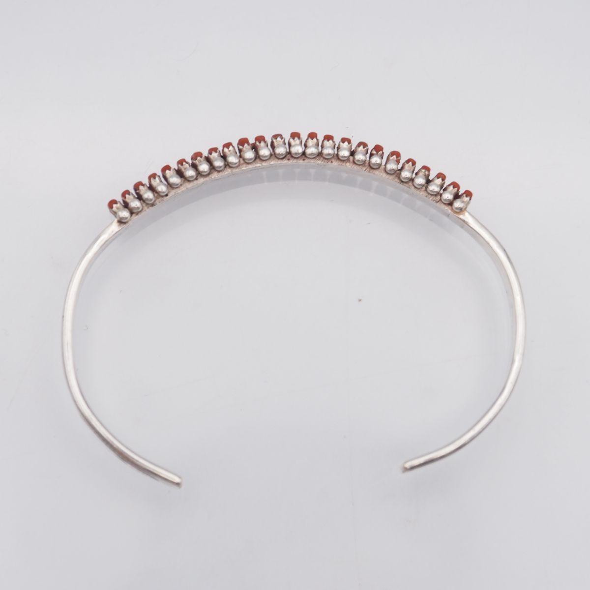 シルバーバングル　赤サンゴ G306 赤珊瑚 サンゴ バングル デザイン シルバー 腕輪