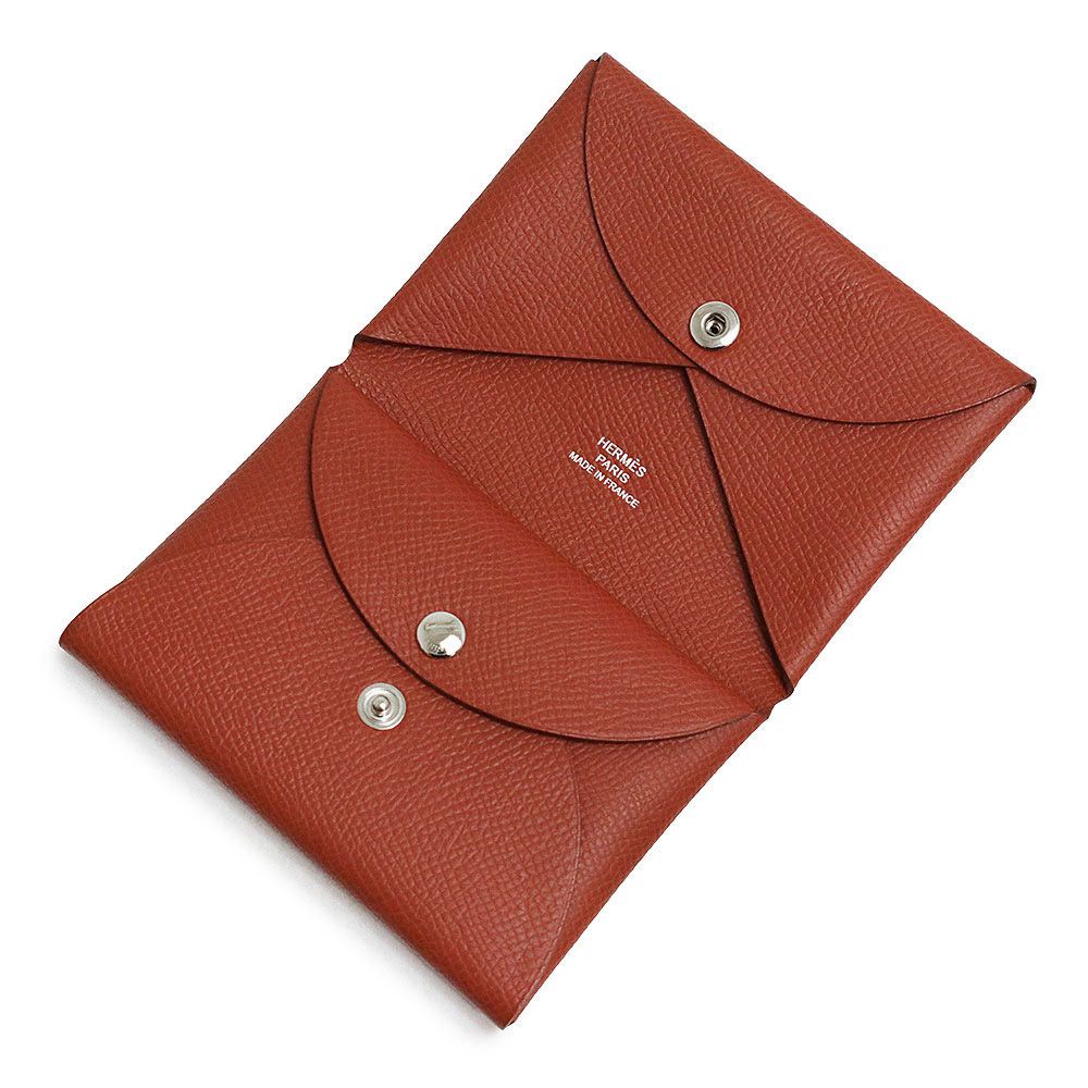 未使用箱付き】HERMES カルヴィ ヴォーエプソン パスケース 中古