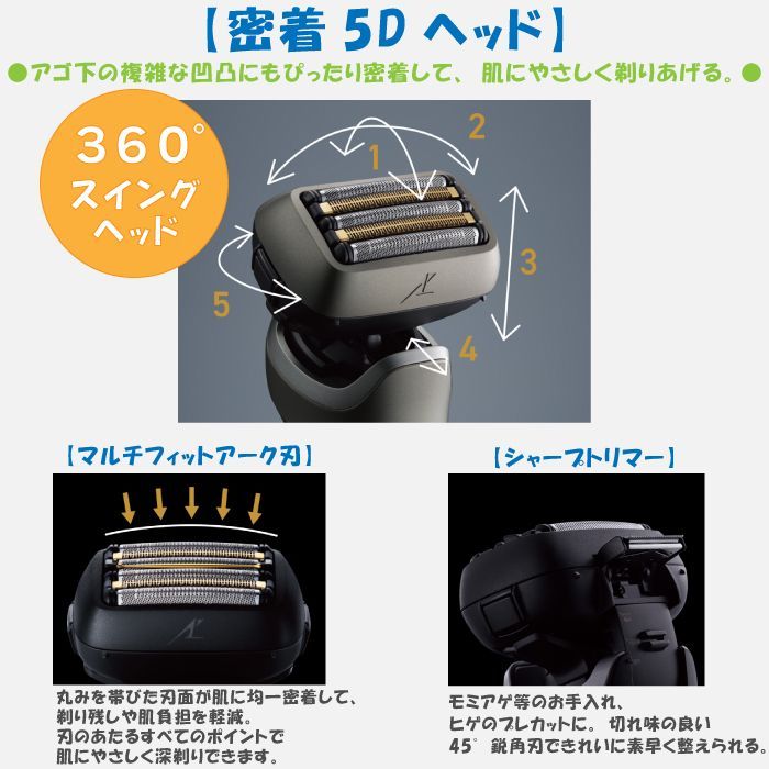 大特価・新品 パナソニック シェーバー ラムダッシュ ES-L550U-S パナソニック ES-L550DｰK ラムダッシュPRO メンズシェーバー5枚