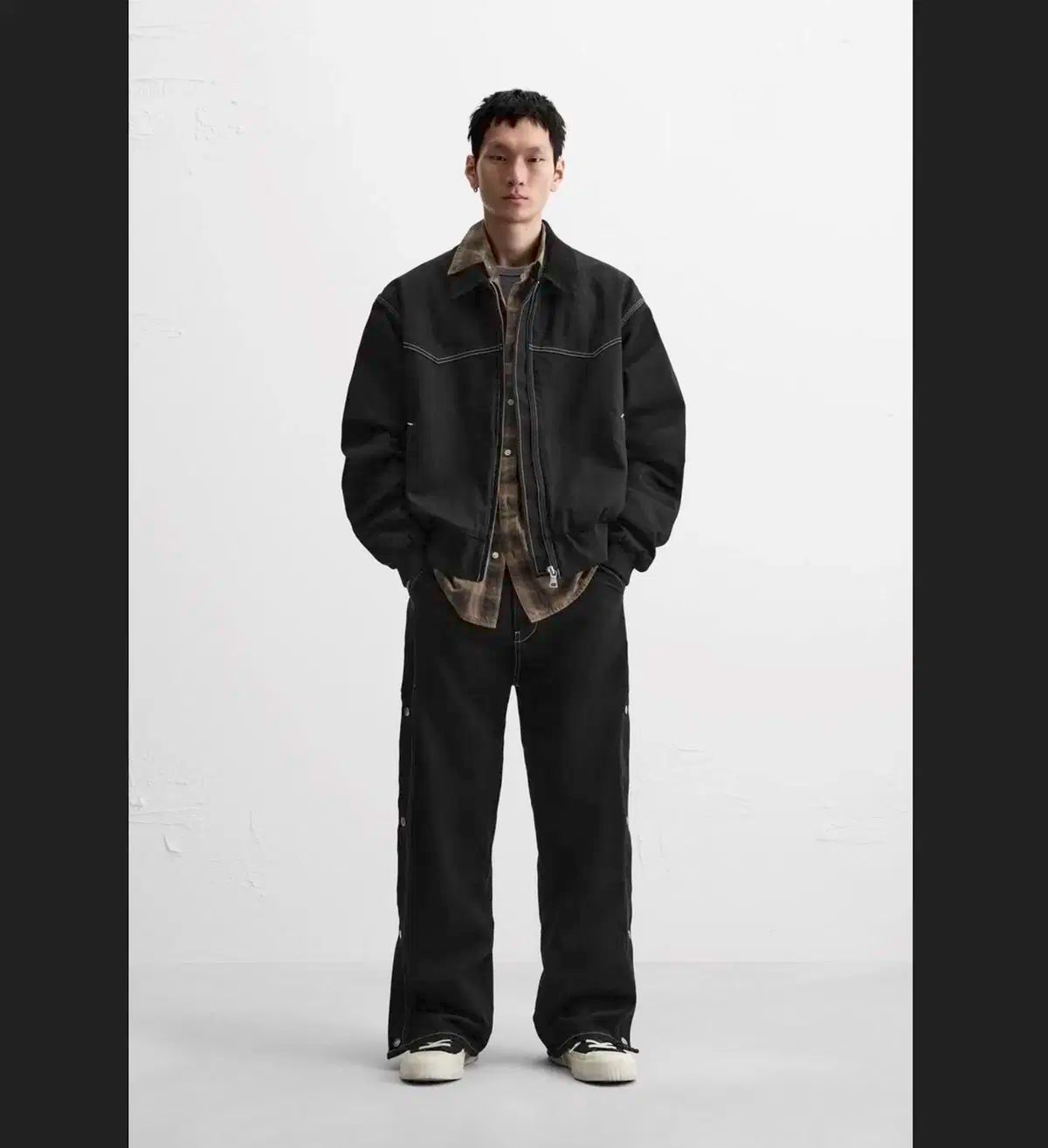 ZARA(ザラ) コントラスト ステッチ ボンバー ジャケット