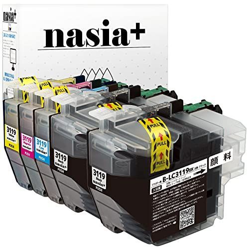 nasia+】 ブラザー用 LC3119 (PGBK*2/C/M/Y) 【顔料ブラック/5本セット