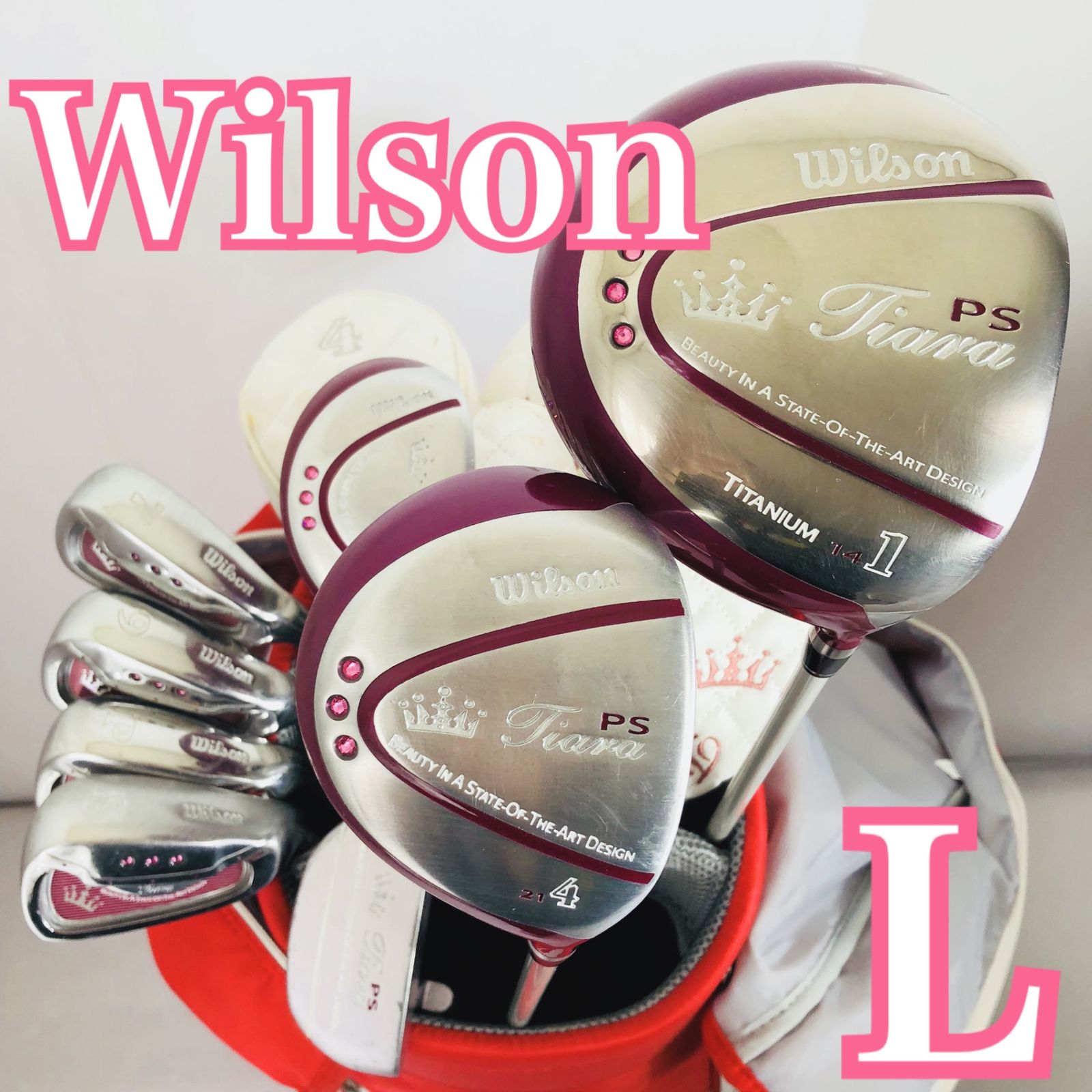 レディース Wilson ウィルソン Tiara PS ティアラ ゴルフ クラブ セット 初心者 入門 バッグ付き 右利き パター付 EC-22