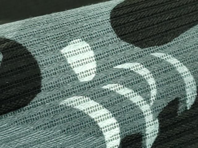 平和屋着物□極上 九寸名古屋帯 梟 ふくろう 蜘蛛 蜘蛛の巣 黒地 逸品  