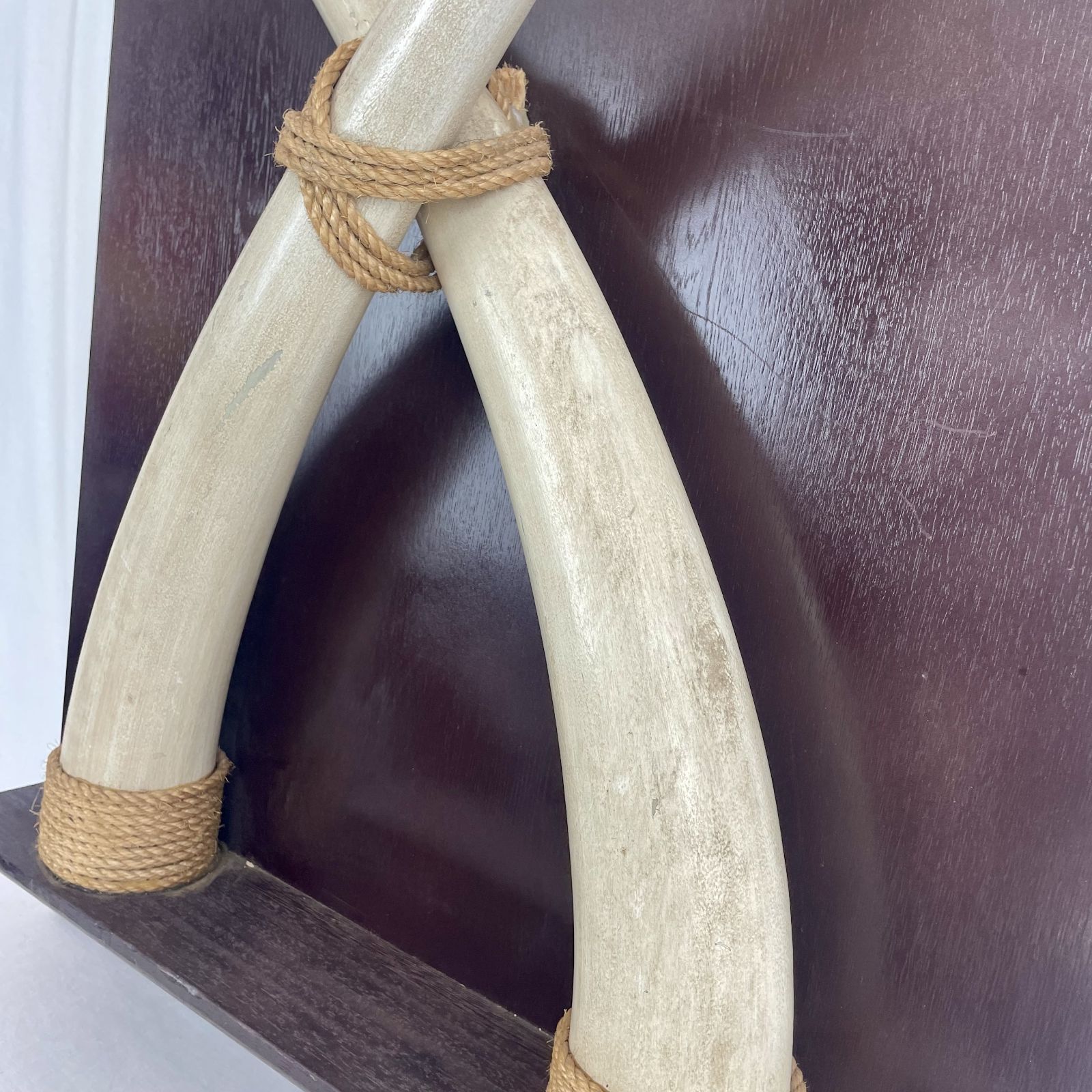 象牙レプリカ オブジェ 壁掛け アフリカン サファリ風 国内特注品