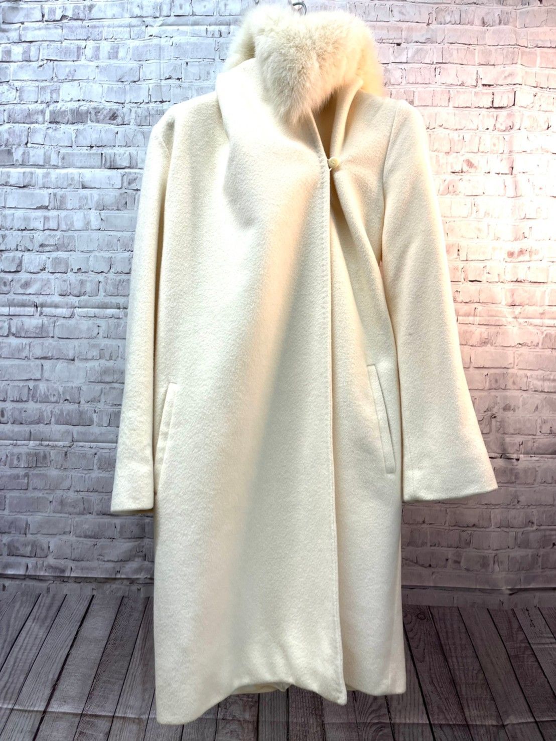 【美品】Max Mara Studio　ウール　ファー付きロングコート　36