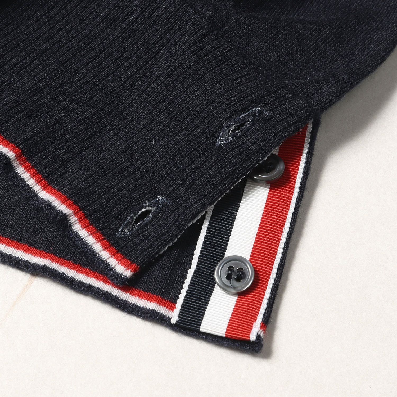 美品 THOM BROWNE トムブラウン ニット トリコロール リブ 