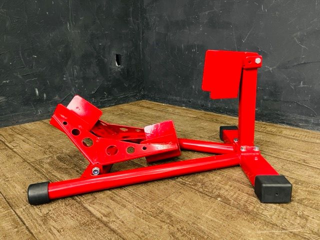 フロント ホイールクランプ バイクスタンド レッド メンテナンス タイヤ固定 メーカー不明 513787 BRIGHTFACE_UK