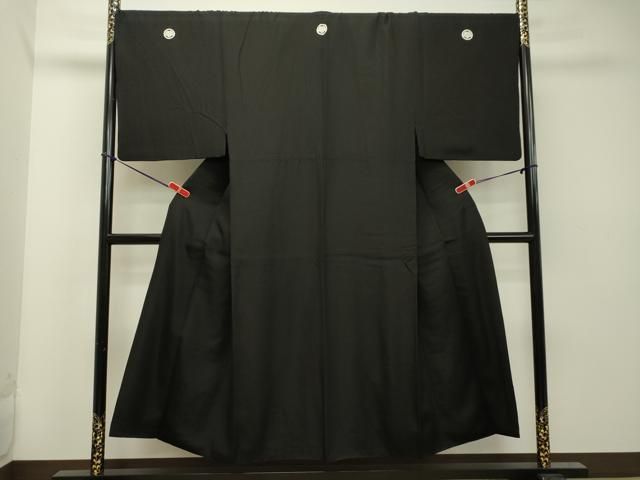 平和屋着物●男性　黒紋付　正絹　逸品　DAAT1175tw 平和屋着物○男性 黒紋付 正絹 逸品 DAAT1175tw