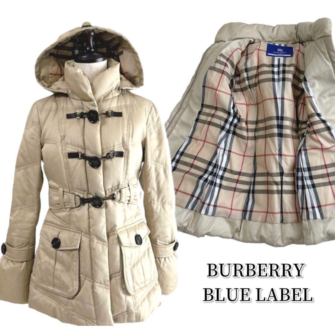 BURBERRY BLUE LABEL ダウンコート ダッフル 裏地ノバチェック