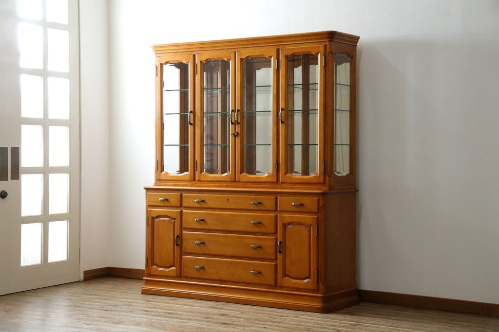 鏡面メラミン仕様 食器棚幅90cm キャビネット高さ90cm キッチン