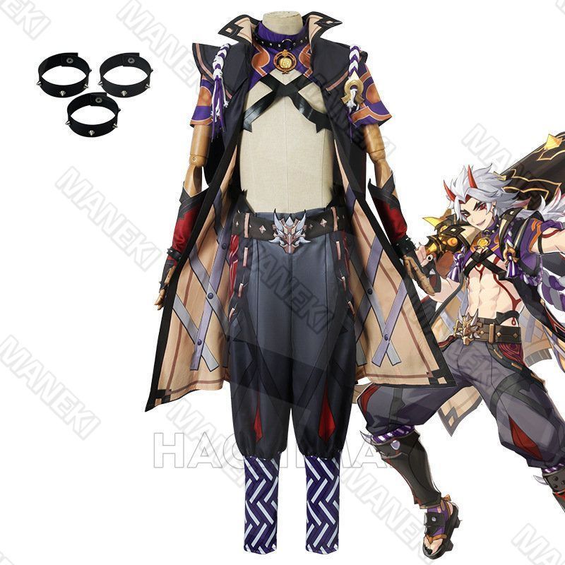 原神 荒瀧一斗 あらたきいっと Arataki Itto コスプレ衣装 原神 げんしん ヒロイン コスプレ衣装 コスチューム ハロウィン クリスマス 制服
