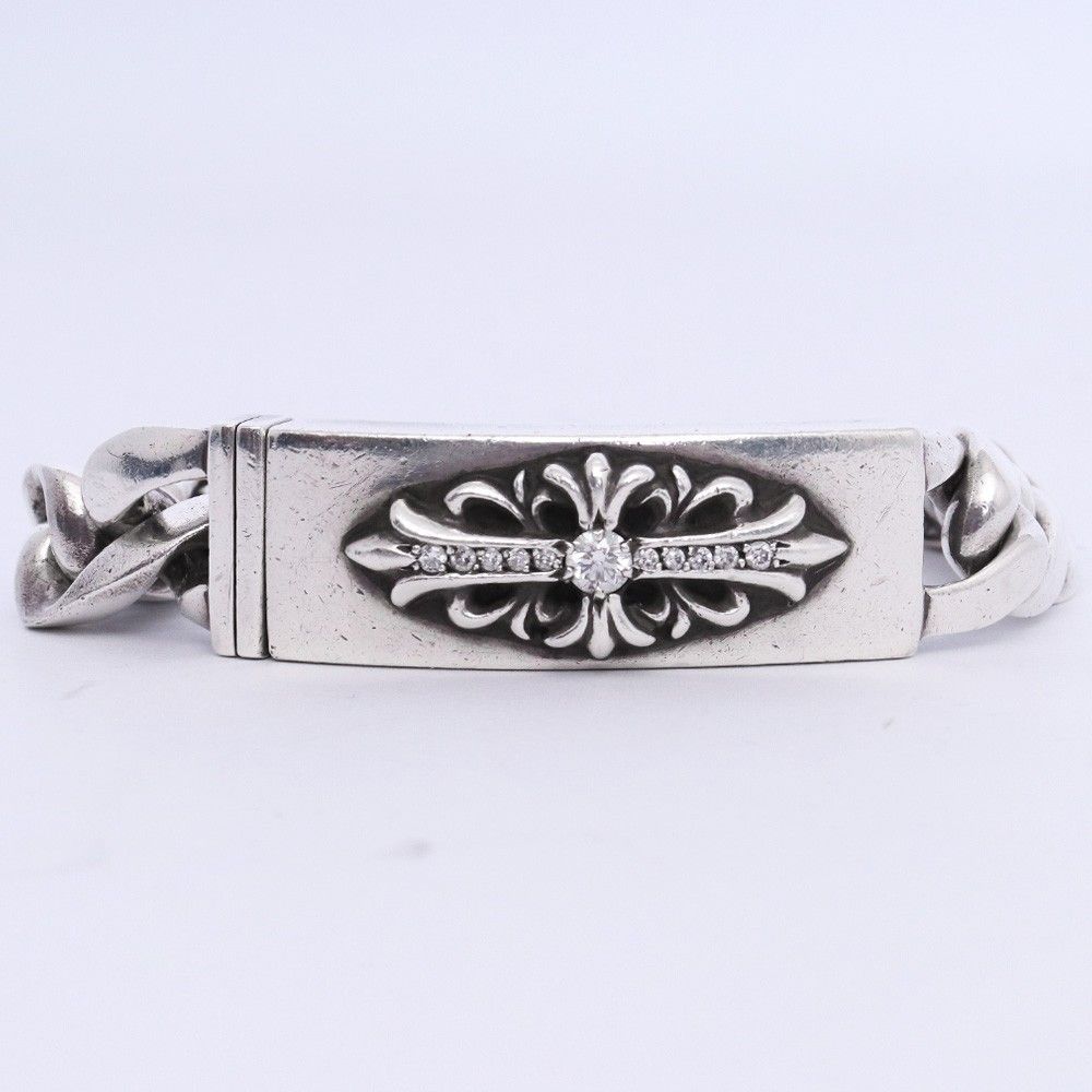 CHROME HEARTS フローラルクロスID ブレスレット with パヴェ