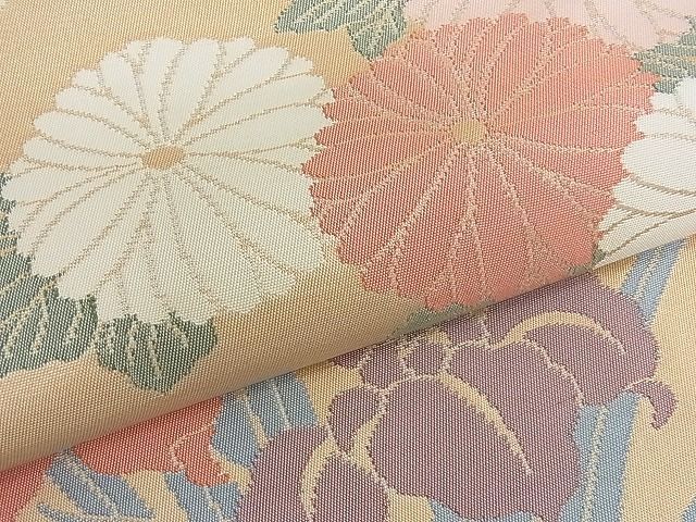 平和屋-こころ店■八寸名古屋帯 紬地 色無地紅海老茶色 正絹 逸品 B-cy4973