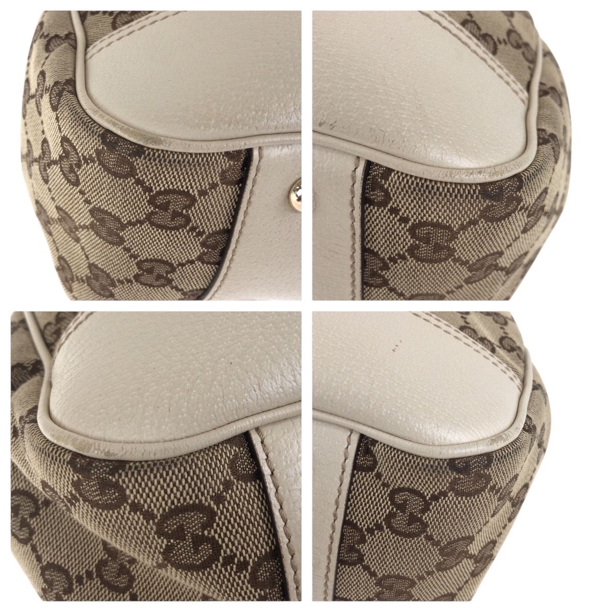 ショップレビュー ランキング グッチ GUCCI 美品 シェリーライン アイボリー ベージュ 小物