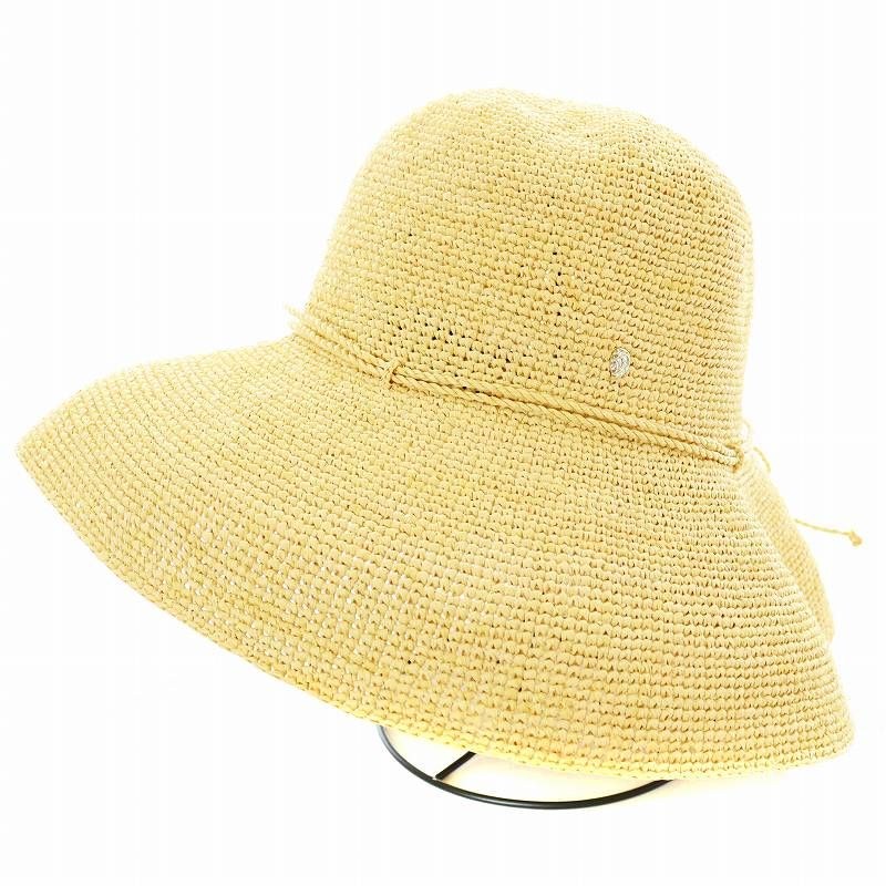 HELEN KAMINSKIベージュ ストローバケットハット リボン付き HELEN