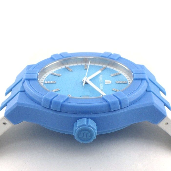 モーリスラクロア MAURICE LACROIX 腕時計 タイコンタイド AI 2008 AAAA 1 3 A 0 ダイヤインデックス ブルー文字盤 ラバー オーシャンバウンド プラスチック クオーツアナログ 箱 保付き