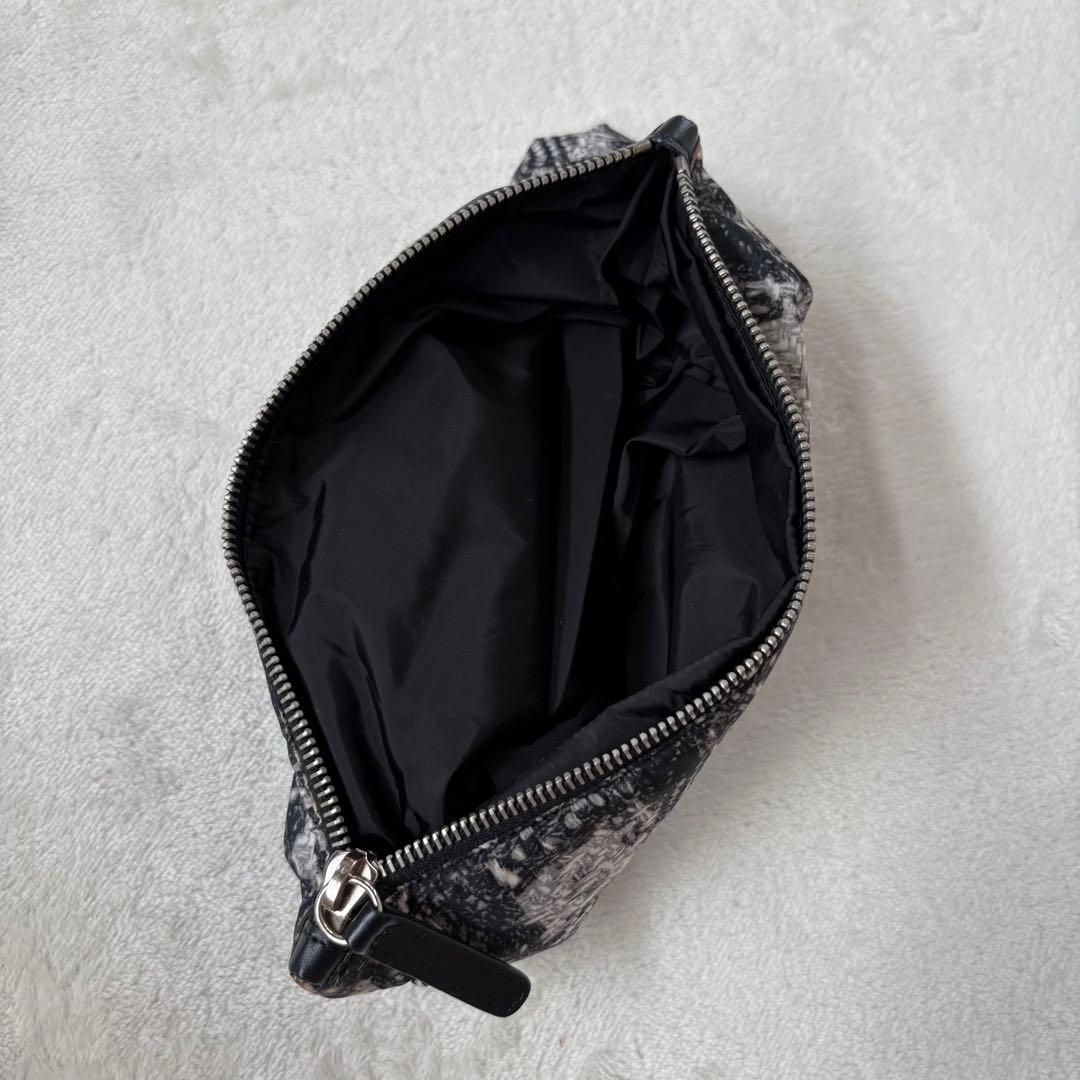 CHANEL ツイードプリント ナイロン Wチェーン ショルダーバッグ ポーチ