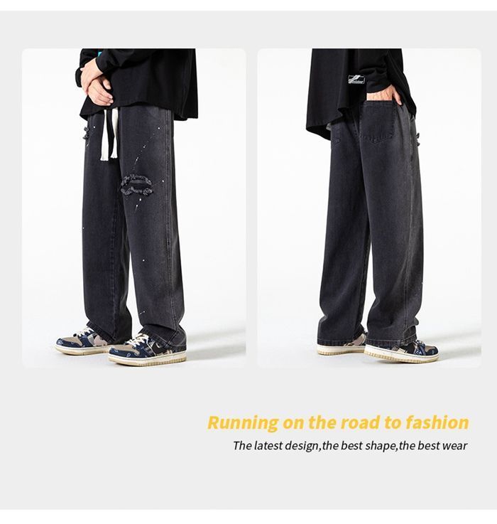 メンズ デニムパンツ ワイドジーンズ アメカジ R01596 ワイドパンツ メンズ デニムパンツ ジーンズ ジーパン ワイド