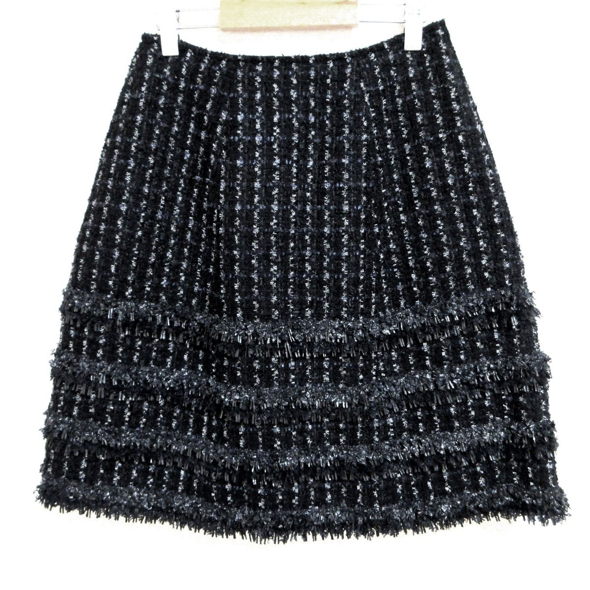 ルネ スカート ネイビー 34 Rene ルネ ラメ ドットティアード スカート