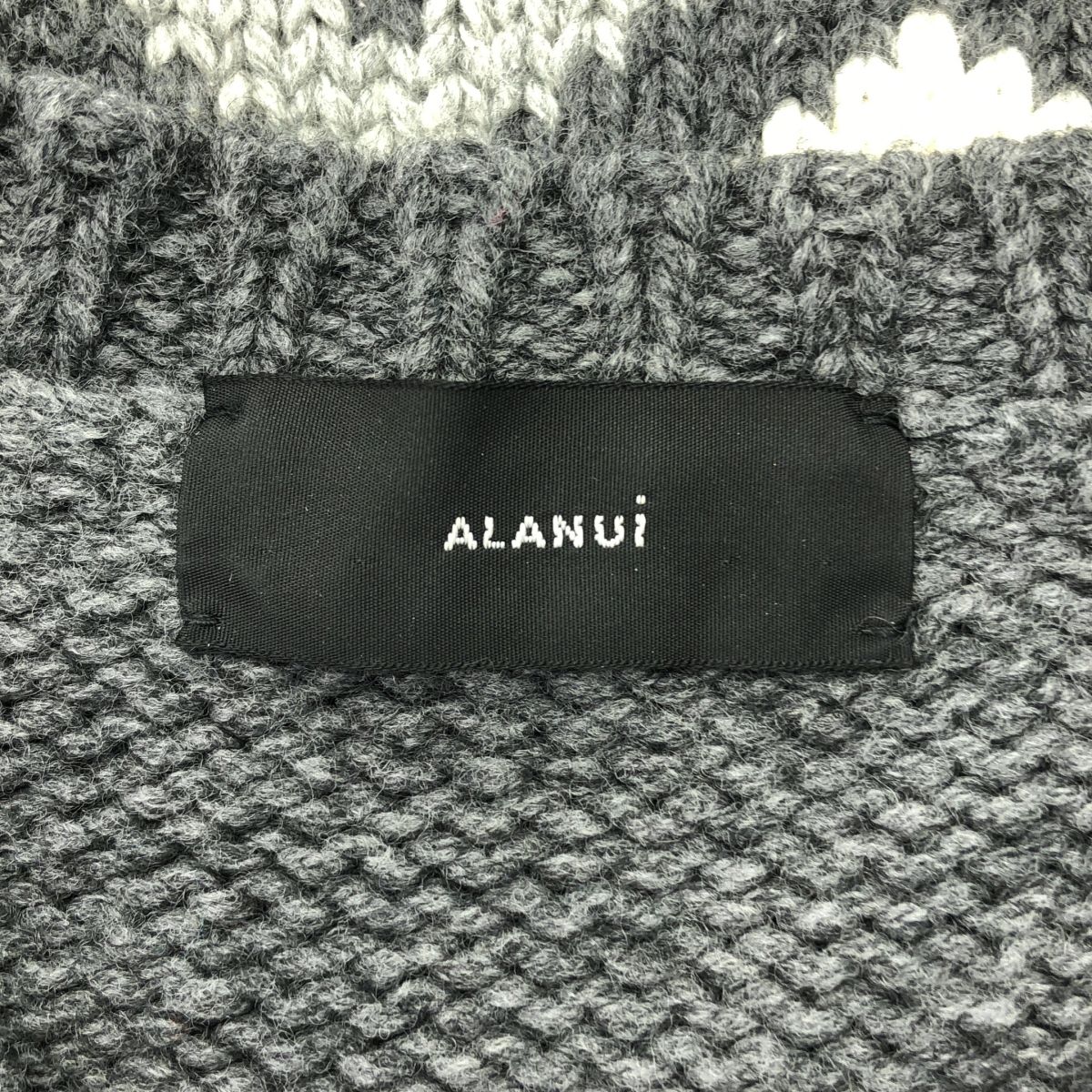 ALANUI / アラヌイ | For The Love Of Pengui ペンギン インターシャ ウール  プルオーバーニット | S | グレー | メンズ ALANUI / アラヌイ | For The Love Of Pengui ペンギン インターシャ