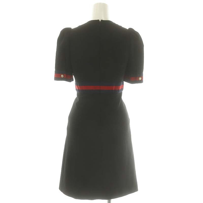 GUCCI Vネック ワンピース 半袖 ブラック グッチ GUCCI Jersey V-neck Dress ドレス ワンピース 半袖 Vネック