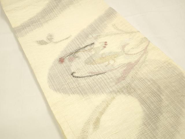 平和屋着物*夏物 太鼓柄袋帯 流水花鳥文 金銀糸 正絹 DAAY8144cm