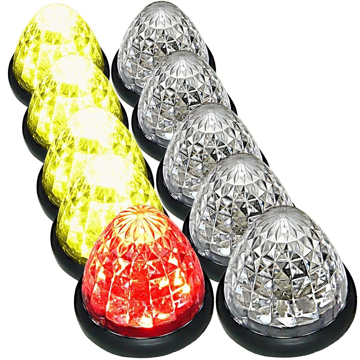 【人気商品】16LED マーカー 24V用 標識 サイド ランプ 汎用 10個 マーカーランプ セット ブルー/イエロー/ブルー・レッド/イエロー/レッド/ホワイト/グリーン/ピンク 【Customize】トラック用 各