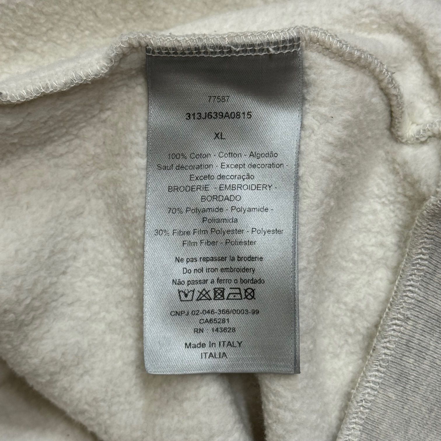 Dior ディオール グリッターロゴ フーディ 313J639A0815 国内正規 Dior × ERL 23SS 刺繍ロゴパーカー プルオーバー