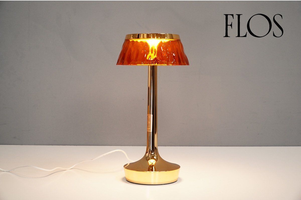 フィリップ スタルク コードレステーブルランプ Bon Jour Unplugged Optic ボンジュール アンプラグド オプティック FLOS フロス コッパー|アンバー 100108