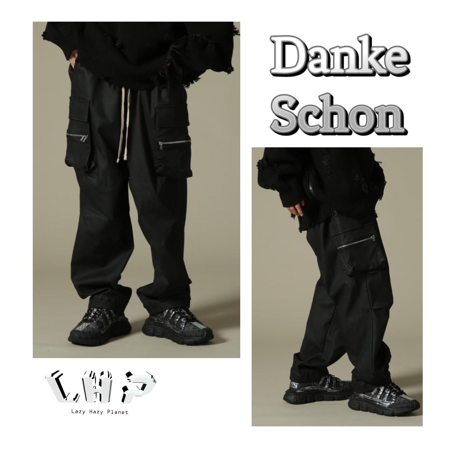 DankeSchon/ダンケシェーン/COATING ZIP POCKET PANTS