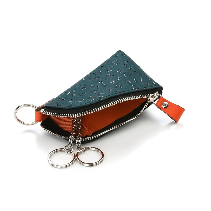 甲州印伝 小銭入れ 【HISOCA】緑×黒漆 鹿革 印傳屋 小物入れ