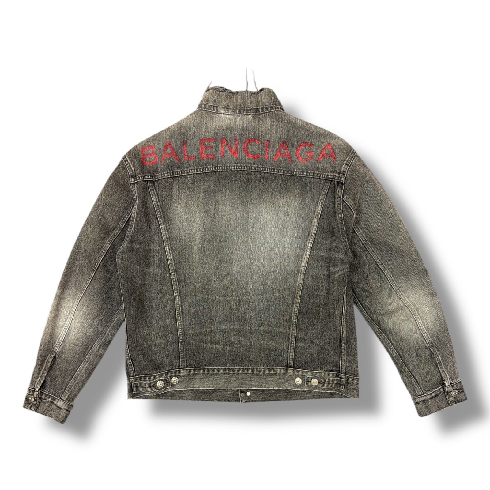 国内正規 BALENCIAGA 17AW バックロゴデニムジャケット Gジャン