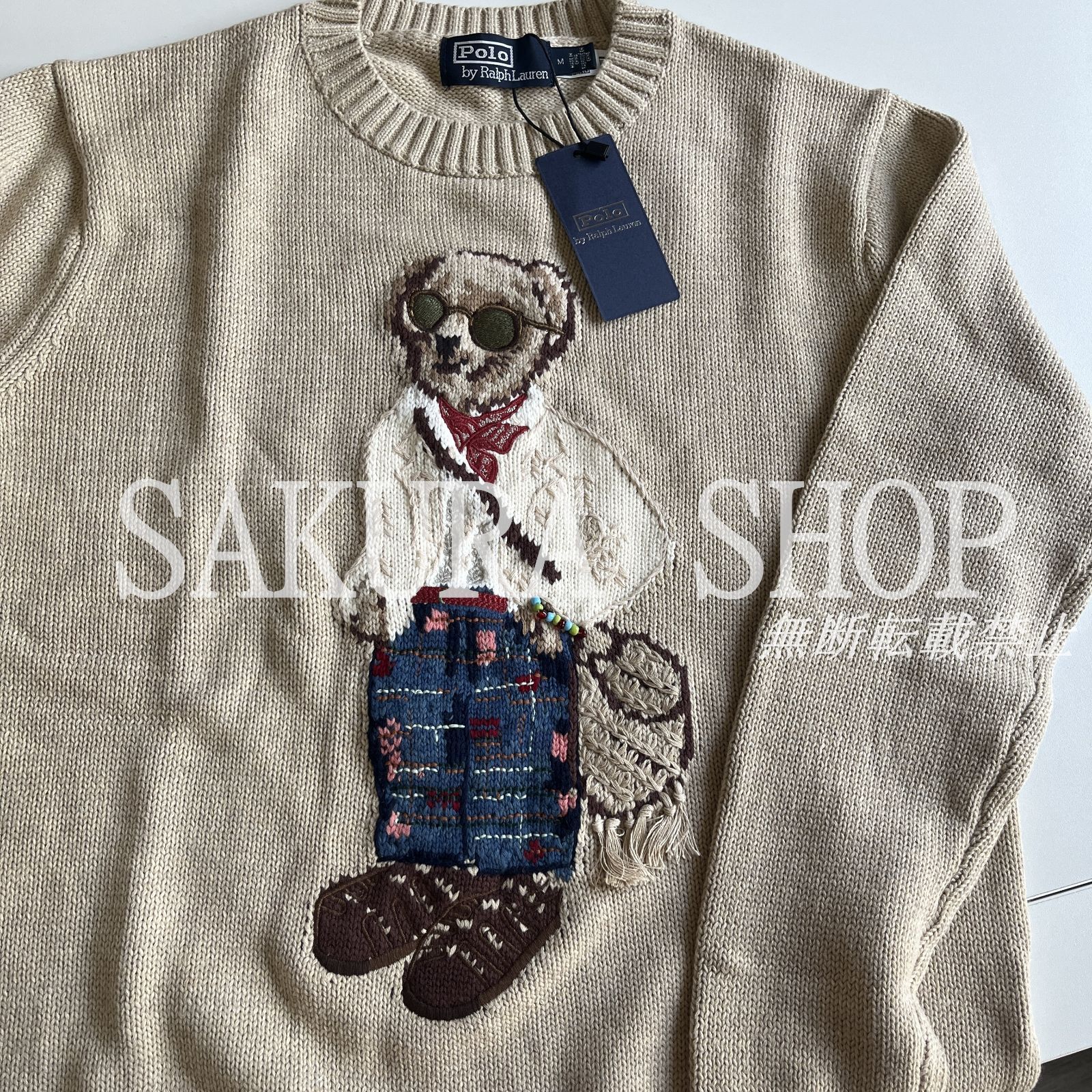 新品未使用】POLO RALPH LAUREN ポロ ラルフローレン 刺繍ロゴ ベア ニット セーター ベージュ 人気 レディース - メルカリ