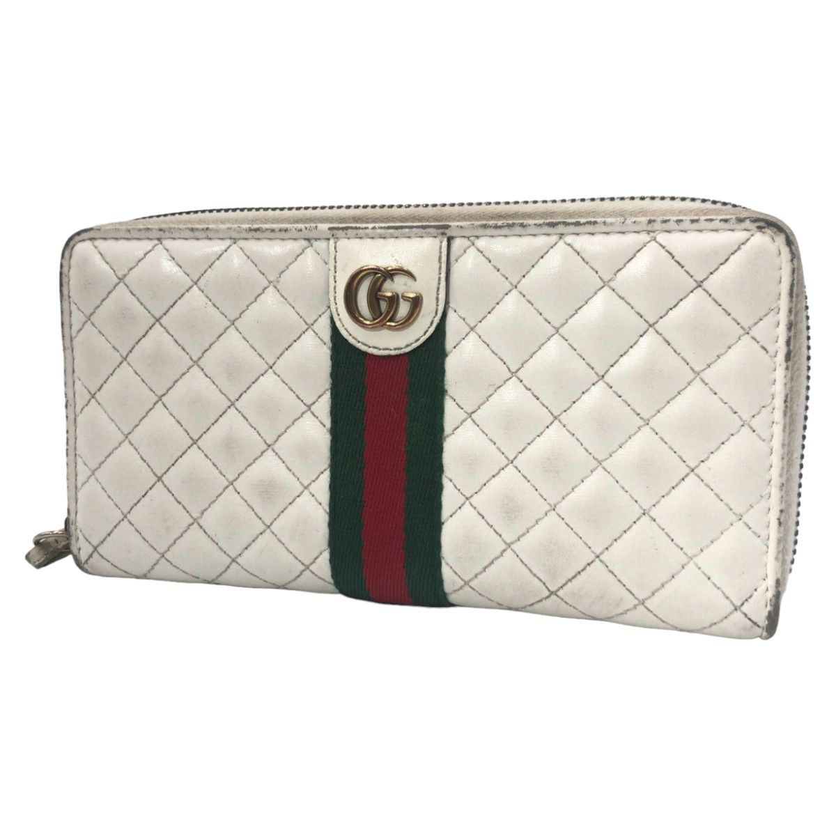 GUCCI グッチ ダブルG 長財布 シェリーライン ブラック キルティング