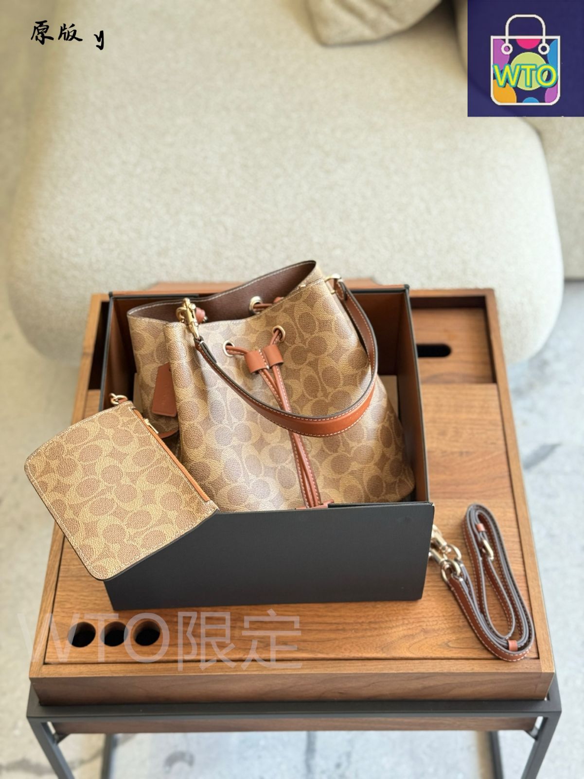 今日特価】Coach コーチ ローワン バケットバッグ 新作 付属ミニ