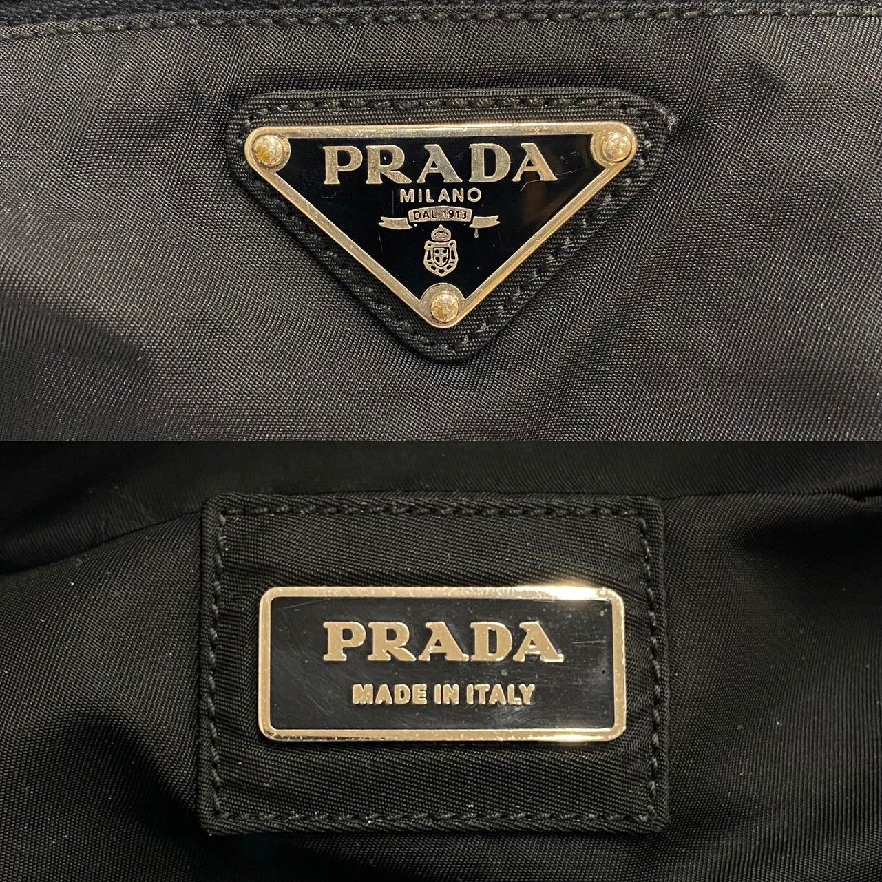 極 美品 希少品 PRADA プラダ 三角ロゴ 金具 ナイロン ボディバッグ