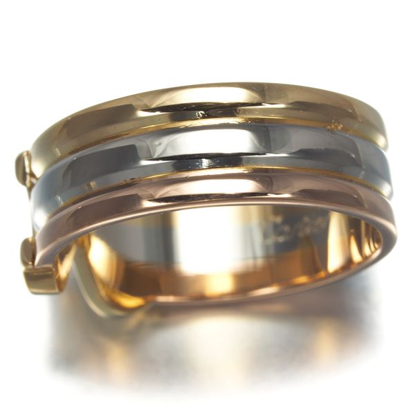 カルティエ リング 2C ドゥーブルC C2 スリーカラー SM 48号 K18YG/WG  