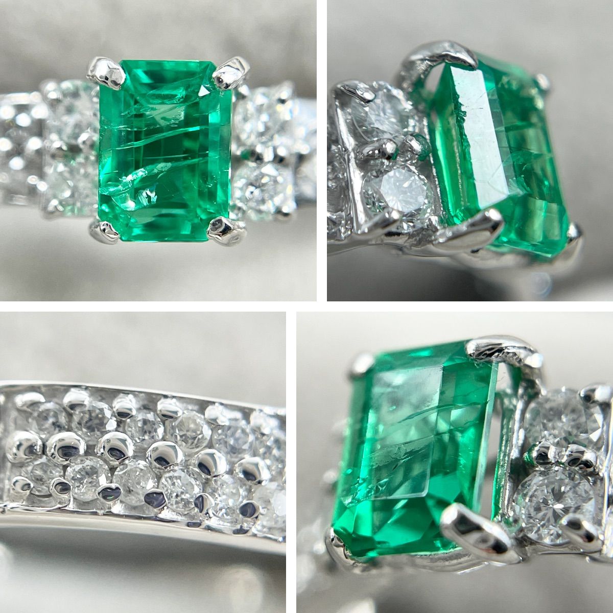 天然エメラルド　ダイアモンド　pt900指輪 Pt900 天然エメラルド 0.23ct 天然ダイヤモンド 0.40ct リング