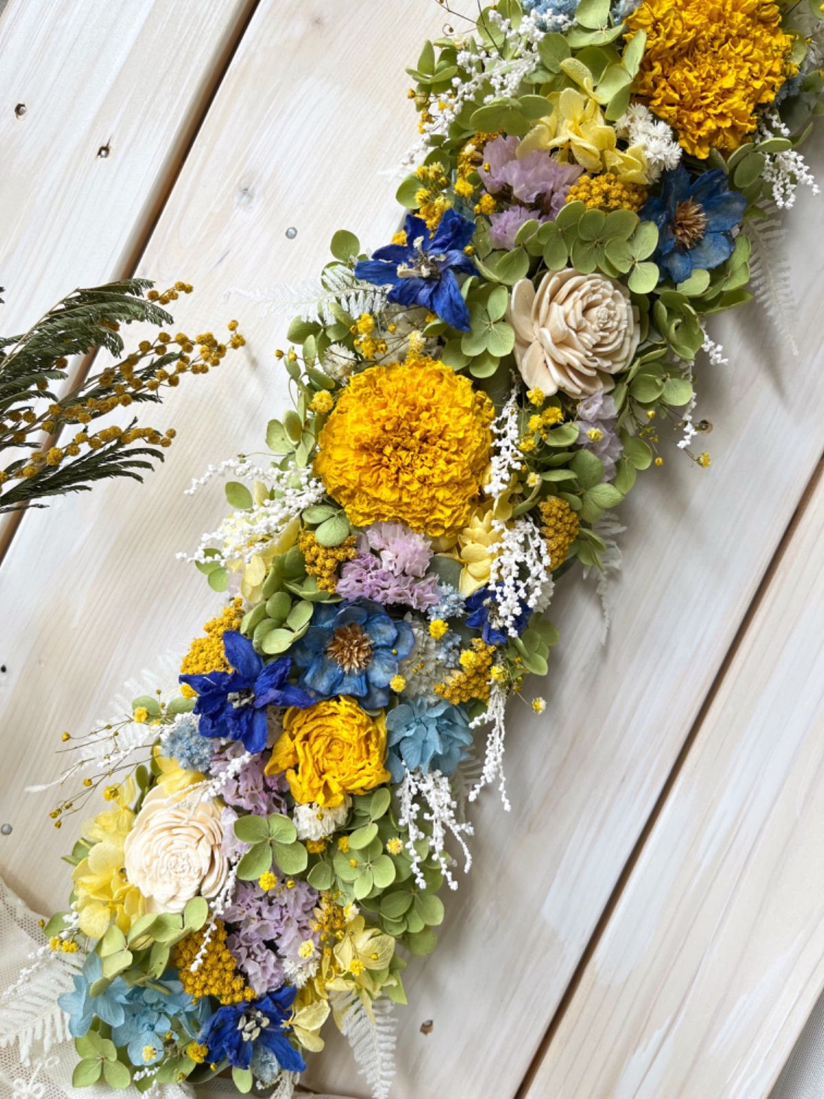 ドライフラワーꕤ︎︎可愛いお花いっぱい 母の日 縦長ガーランドꕤ︎︎ ドライフラワーꕤ︎︎可愛いお花いっぱい 母の日 縦長ガーランド