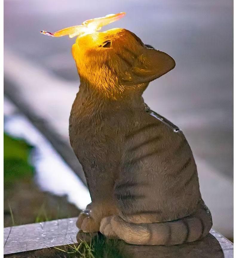 【♥︎】ガーデンライト ガーデニングオブジェソーラーLED 猫彫刻 楽天市場】【光る猫のオブジェ ソーラーガーデンキャット】ねこ