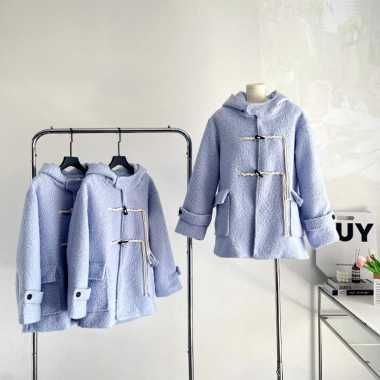 ジャケット 長袖 通勤 フード付き アウター ウール メルトン ダッフルコート コート ショート丈 秋冬 レディース 学生 スクール 大人 きれいめ ミセス ダッフルコート 通勤 スーツ フォーマル yskma602783