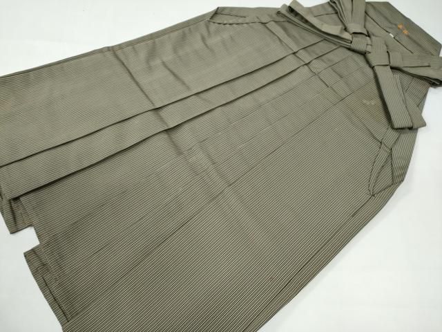 平和屋着物●男性 馬乗り袴 青葉 仙臺平 壽峯作 間道 正絹 CAAW7846yc
