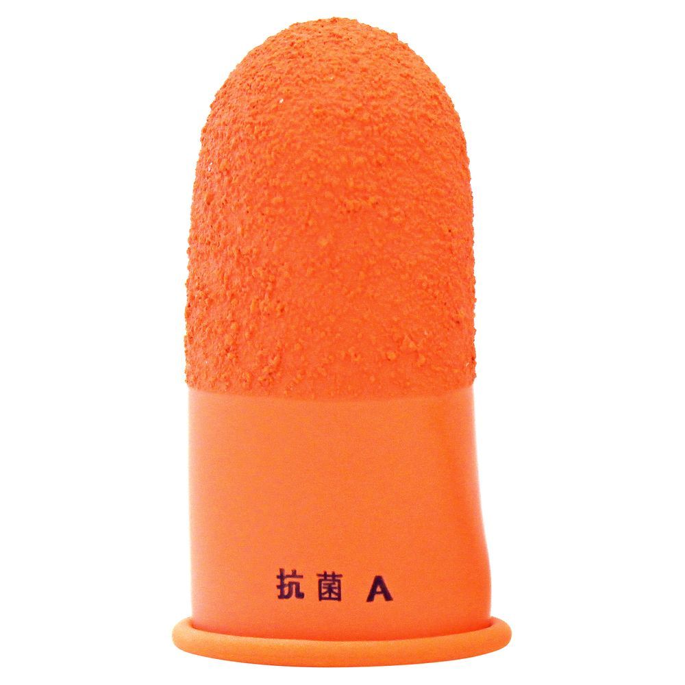 プラス 指サック 天然ゴム 特殊2重加工 抗菌剤配合 箱入 50個入 A(大) オレンジ KM-203H （1点） 4,457円