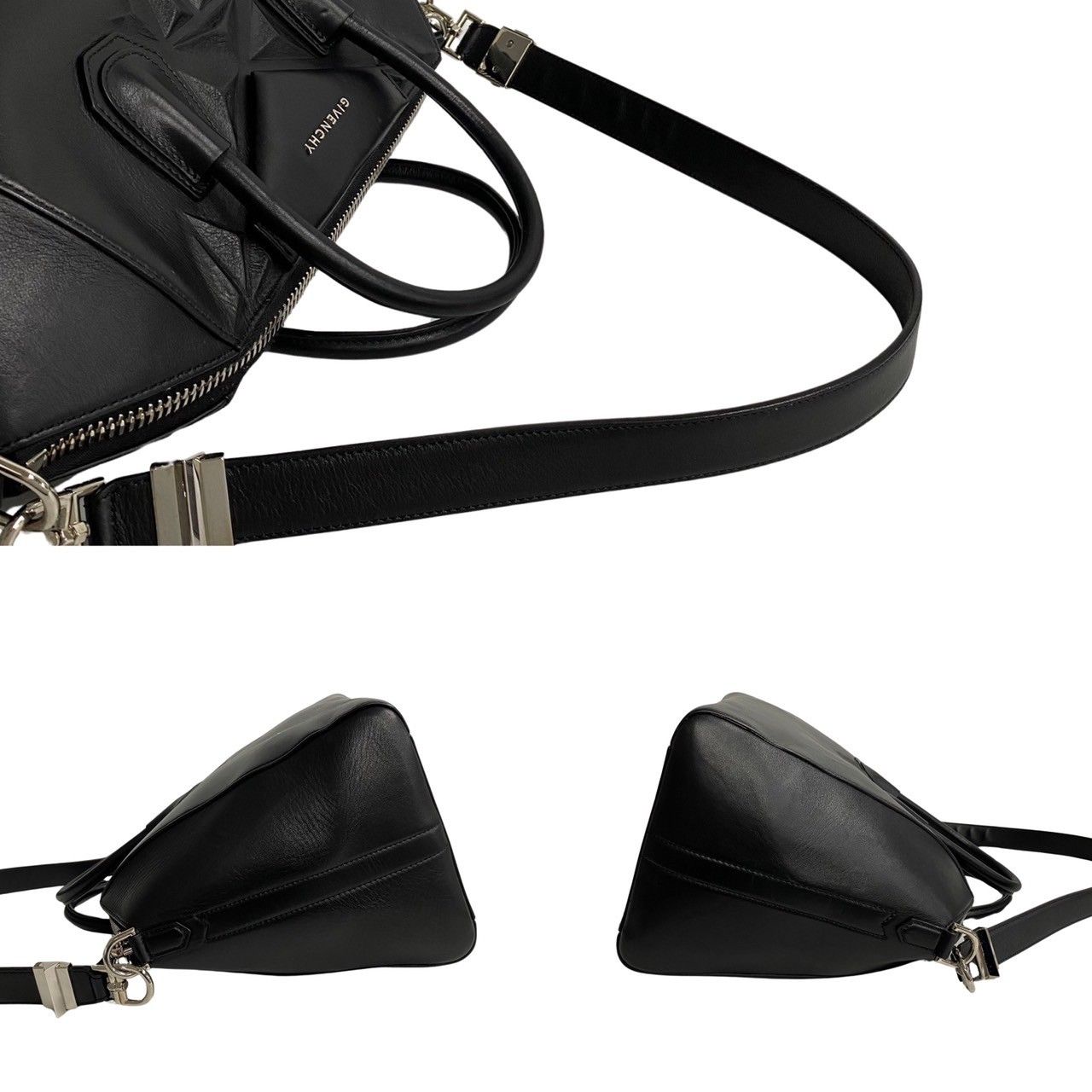ジバンシー アンティゴナ 2way レザー ショルダーバッグ ブラック □2way□GIVENCHY アンティゴナ ハンドバッグ ショルダー