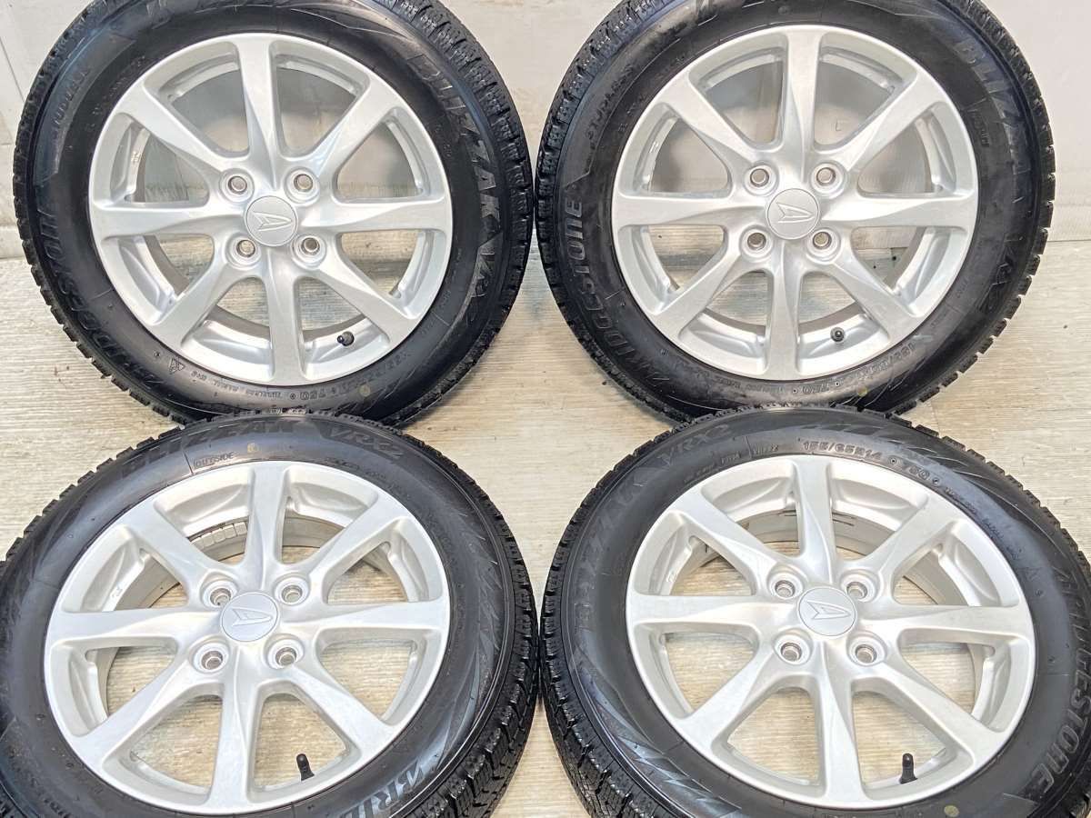 155/65R14 nブリヂストン ブリザック VRX2 nダイハツ純正 n14x4.5 45 100-4穴 n中古タイヤ スタッドレスタイヤ  ホイールセット 4本セットn w14240903915 - 超人気商品