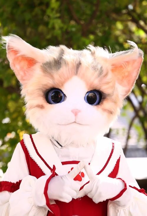 猫面 ネコ ファースーツ 着ぐるみ ヘッドのみ 全頭マスク ケモノ