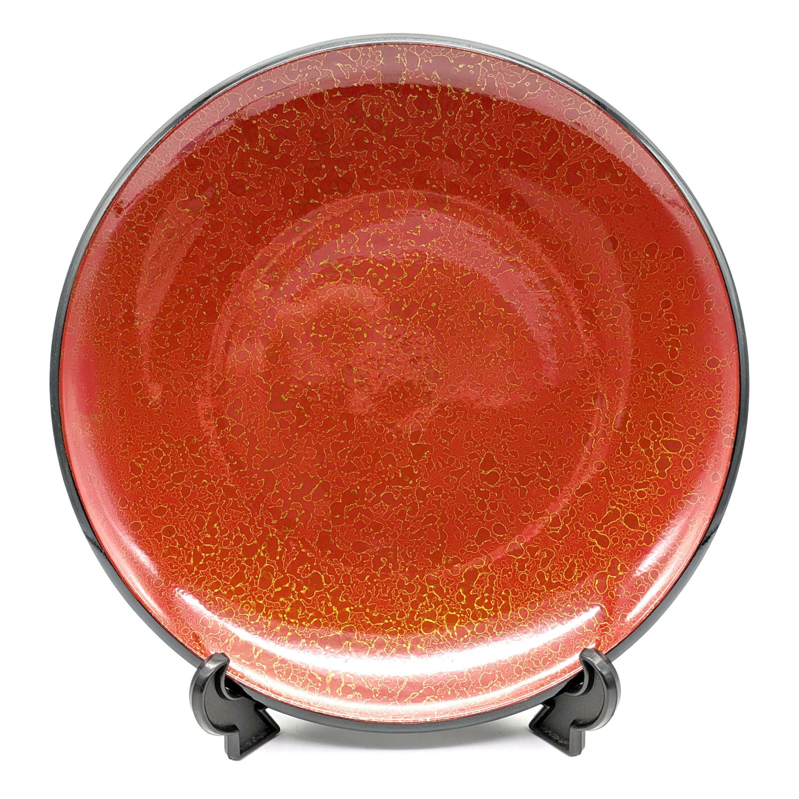 津軽塗（唐塗）バカ塗り・大皿・漆器・伝統工芸・No.241011-22