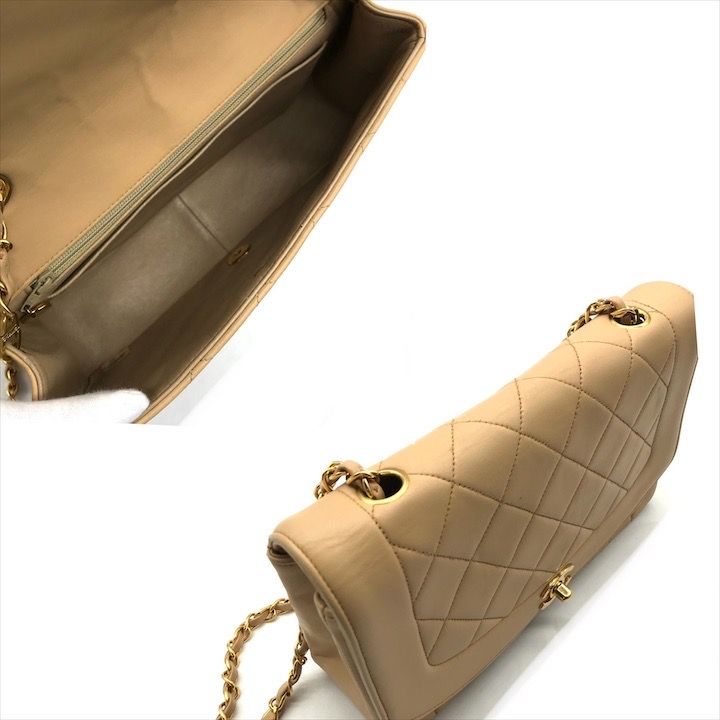 良品 CHANEL シャネル ダイアナ ココマーク マトラッセ ラムスキン