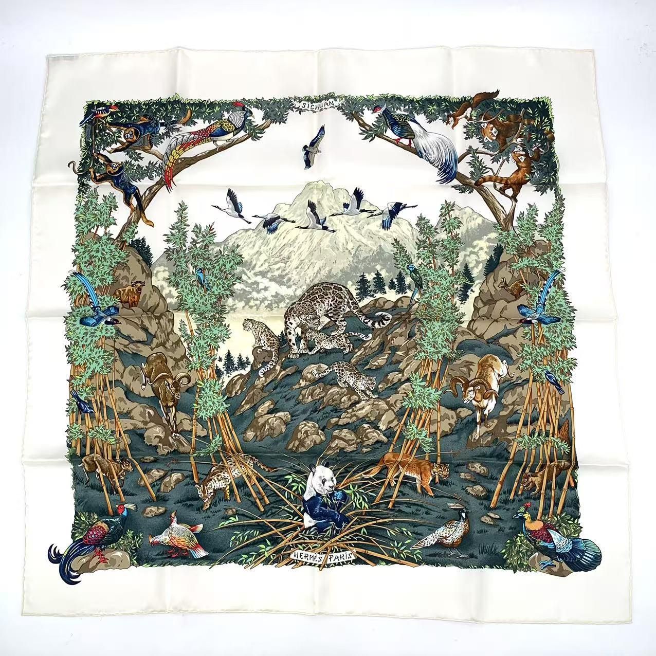 新品同様 HERMES エルメス カレ90 SICHUAN 四川省 シルク